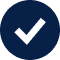 Checkmark icon in dark blue circle